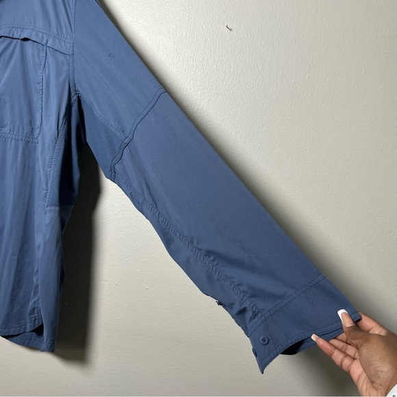 REI Coop Men Shirt XXL Blue Sahara Long-Sleeve Solid Vented Nylon Poly - Picture 7 of 15